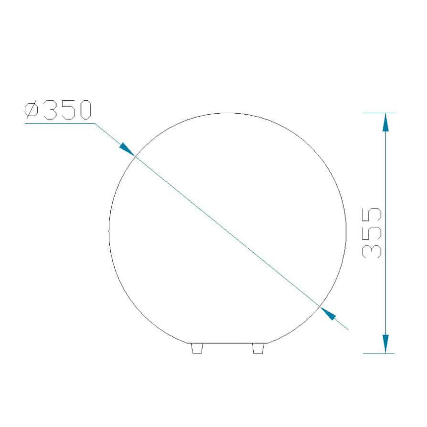 Plano de medidas - Mantra Avoriaz Lámpara de sobremesa blanco Ø35cm 1388
