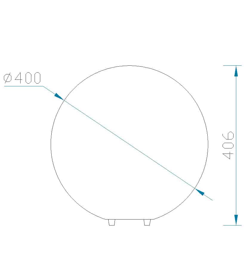 Plano de medidas - Mantra Avoriaz Lámpara de sobremesa blanco Ø40cm 1391