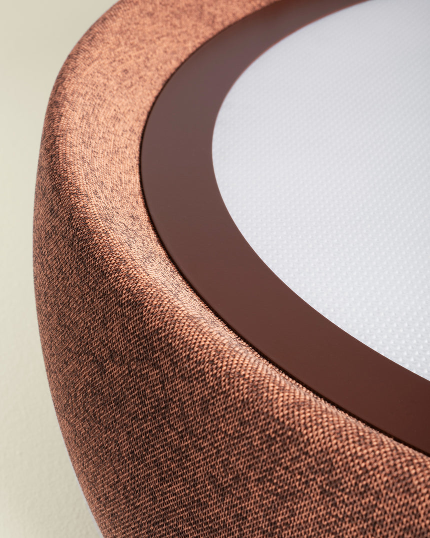 LedsC4 Gong LED DALI-2 ceiling light, brown, Ral 8016, red, 1 15-8976-W1-L1