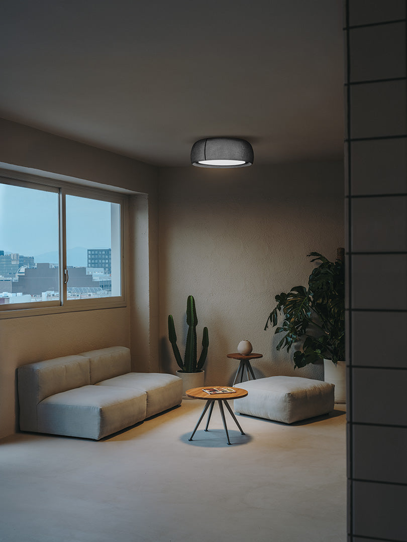 LedsC4 Gong LED DALI-2 Ceiling Light Black/Grey 15-8978-60-I9