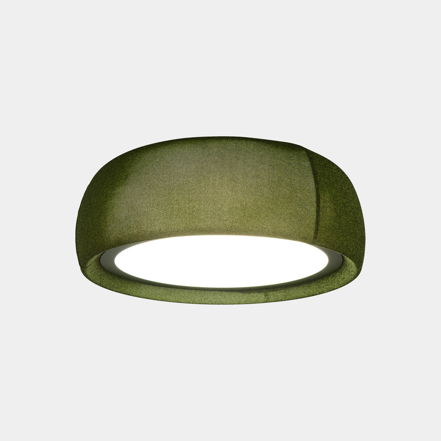 LedsC4 Gong LED DALI-2 green ceiling light, RAL 6003 l, green 15-8978-U1-J4