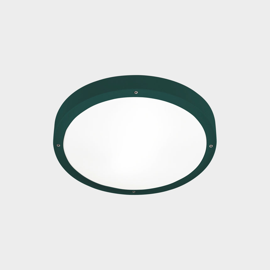 LedsC4 IP66 Basic ceiling light Ø260Mm LED 13.5 Sw 2700-3200-4000K Fir Green 1396Lm 15-E049-E3-EH
