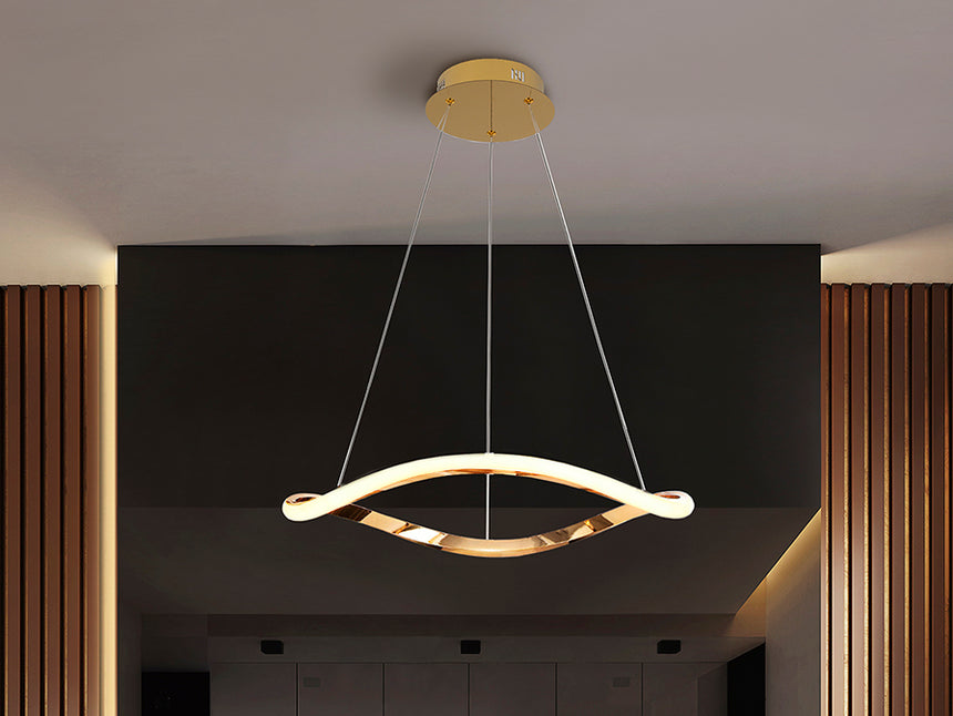 Schuller I3 Naos Pendant Ceiling Lamp Rose Gold 1 Ring D60 151017