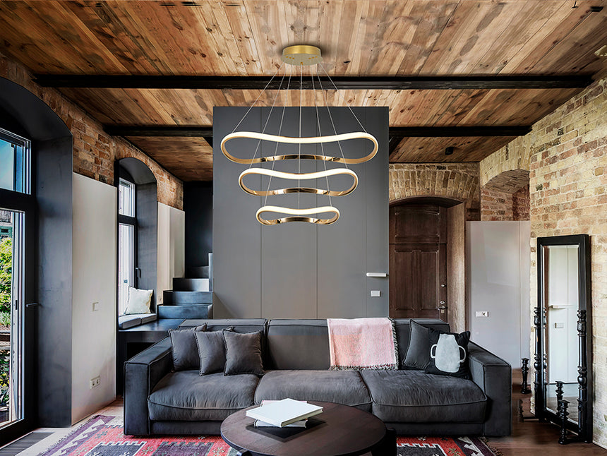 Schuller I3 Naos Lámpara oro rosa 3 Aros D80 Dim 151038D