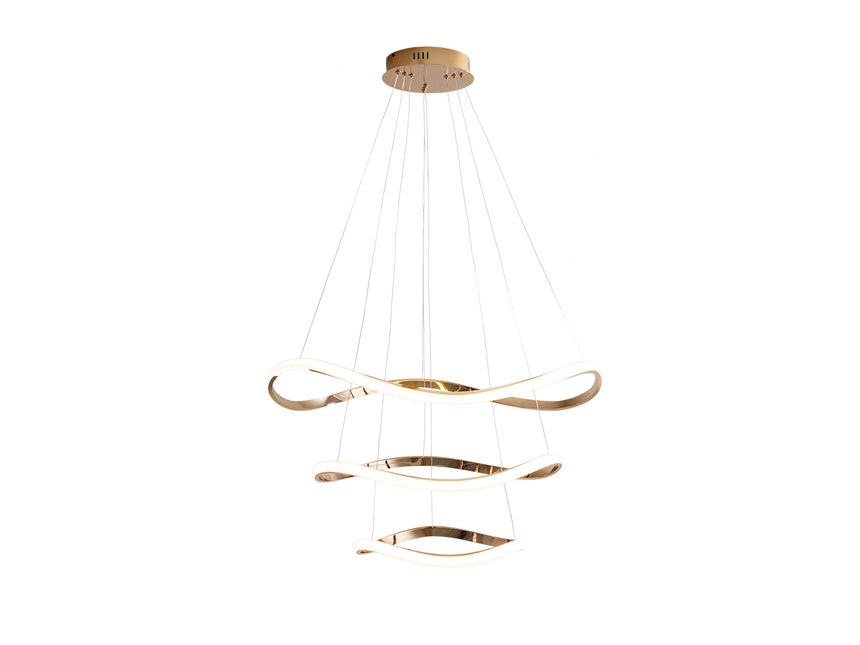 Lámpara de techo colgante de 3 aros Schuller Naos oro r - vista 3