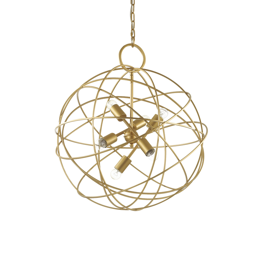 Lámpara colgante Ideal Lux Konse dorado 6 luces 360W Ø60cm 156026