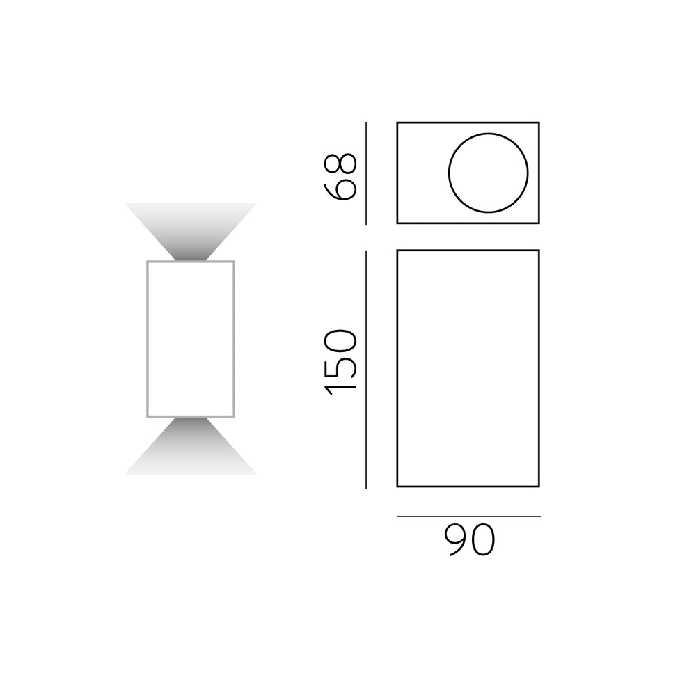 ACB Okra Wall Lamp 16/2014 Anthracite Textured, LED 2x6W 3000K 1100lm, CRI90 IP54, integrated LED A201420GR