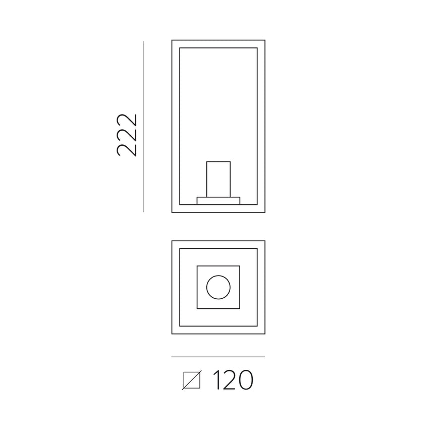 ACB Cube Aplique 16/2039-12 Antracita Texturado, LED E27 15W, CL.I IP54