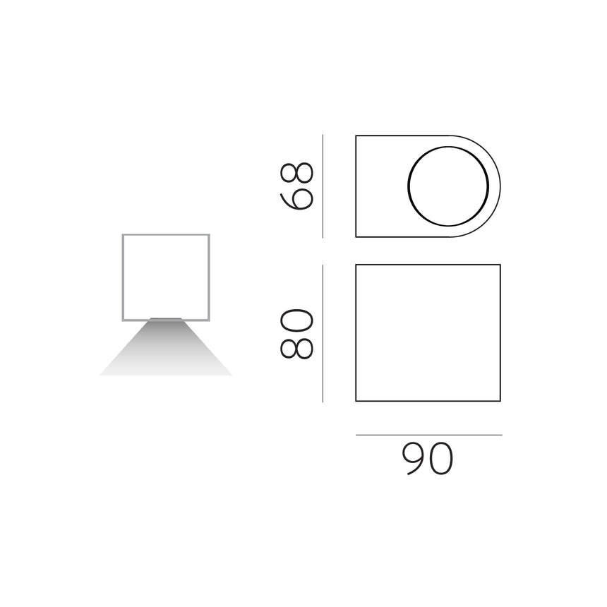 ACB Boj Wall Lamp 16/2040 Anthracite Textured, LED 6W 3000K 550lm, CRI90 IP54, integrated LED A204010GR