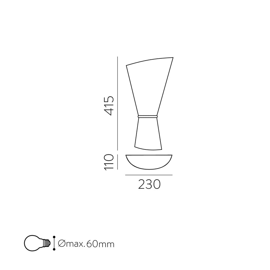 ACB Perla Aplique LED opal cromo oro E27 2x15W A30201OP