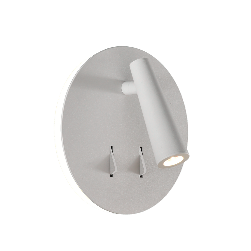 ACB Panau Wall Lamp 16/3660 Textured White, LED 6W 3000K 540lm + 3W 3000K 285lm, CRI90, Integrated LED, Two switches, Adjustable A3660001B
