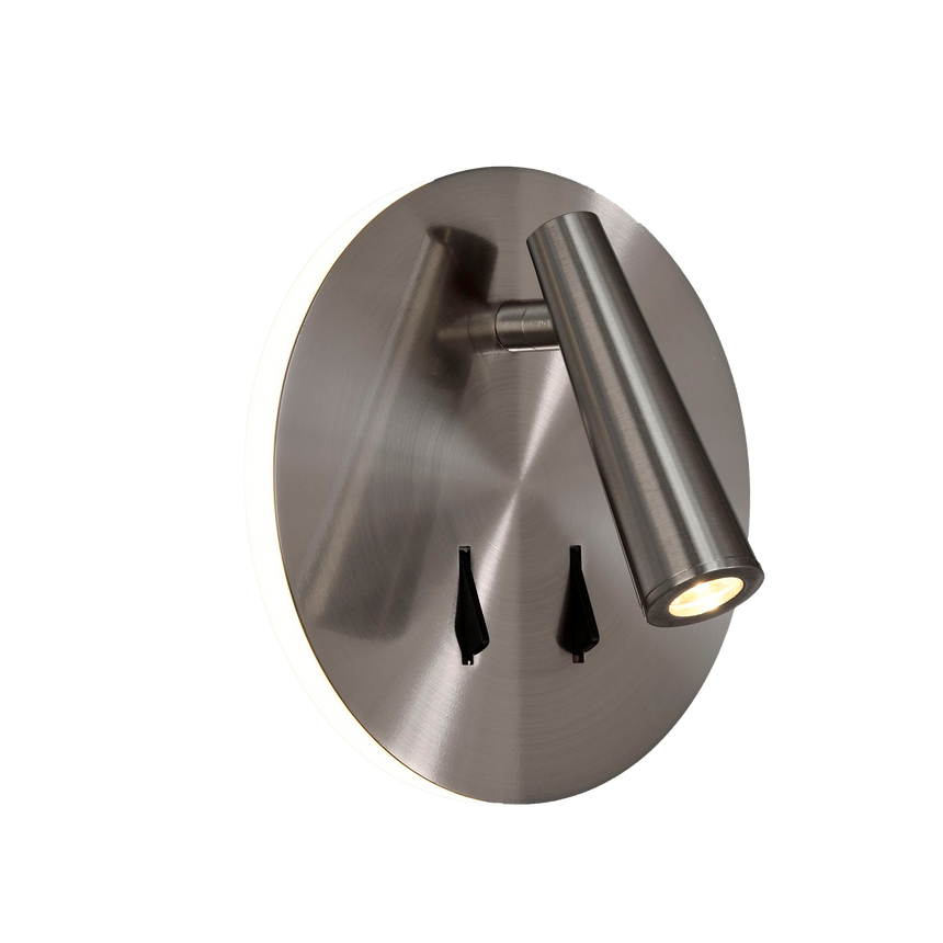 ACB Panau Aplique LED 6W 3000K + 3W 3000K dos interruptores orientable niquel satinado A3660001NS