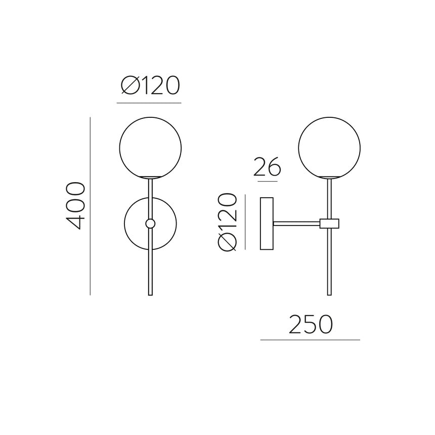 ACB Doris Aplique baño LED Opal Negro G9 7W IP44 A38201N