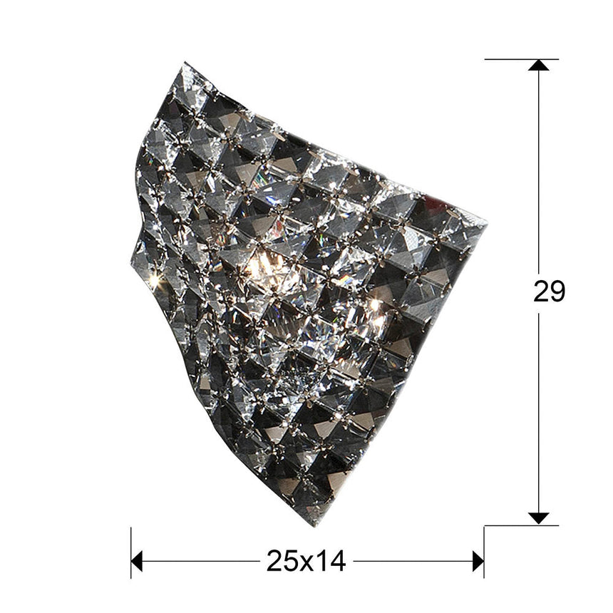 Schuller Satin Wall Lamp chrome and transparent 160785