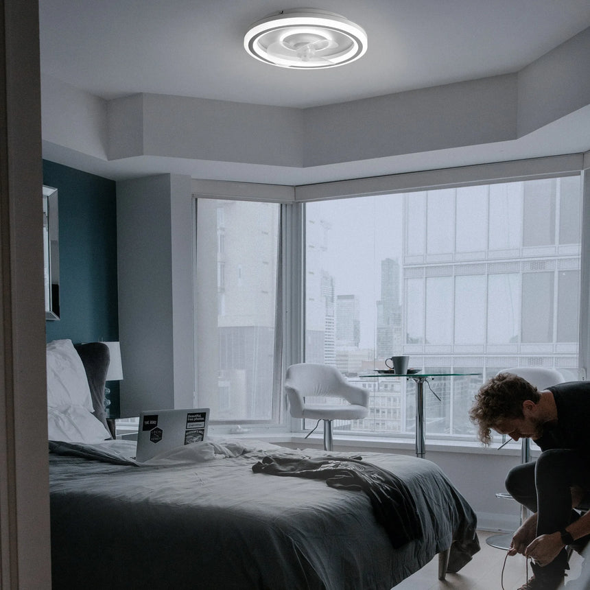 Sulion Ventilador plafón ALAN blanco con luz 1670950