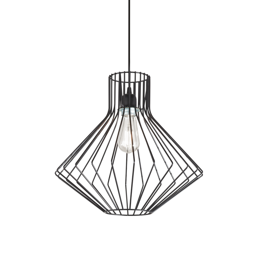 Lámpara colgante Ideal Lux Ampolla negro 60W Ø39,5cm 167497