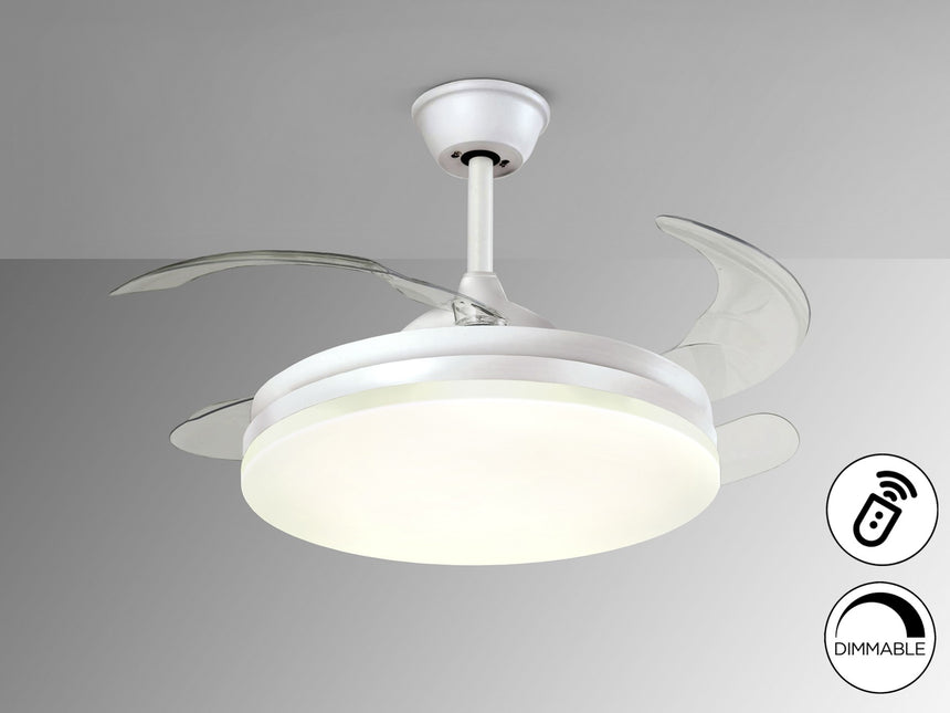 Ventilador de techo plafón retráctil Schuller Vento LED blanco CCT regulable Ø50cm 168304D vista 5