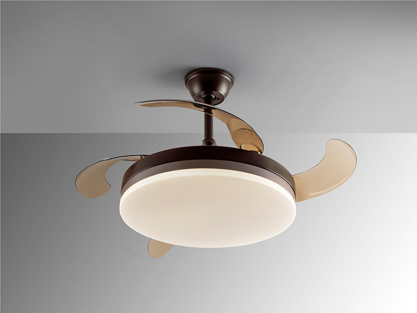Ventilador de techo plafón retráctil Schuller Vento LED marrón y negro CCT regulable 168342D - imagen 5