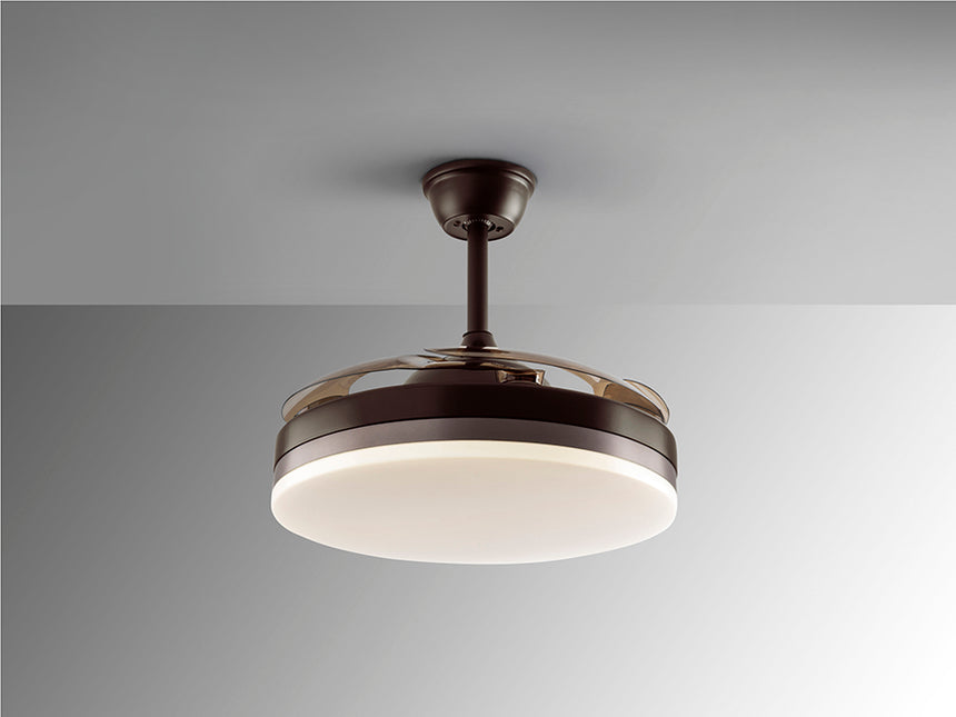 Ventilador de techo plafón retráctil Schuller Vento LED marrón y negro CCT regulable 168342D - imagen 6