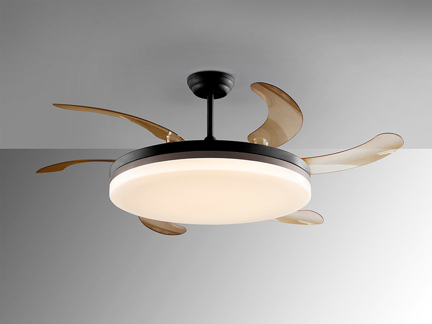 Ventilador de techo plafón retráctil Schuller Vento Maxi LED negro y bronce regulable 168410 - imagen 4