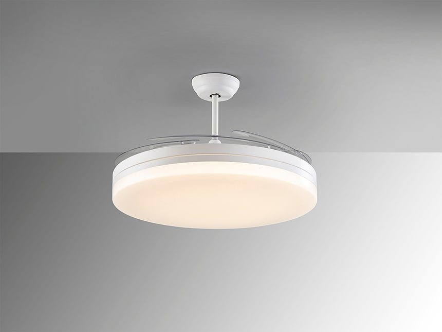 Ventilador de techo plafón retráctil Schuller Vento Maxi LED blanco CCT regulable Ø80cm 168427 - imagen 3