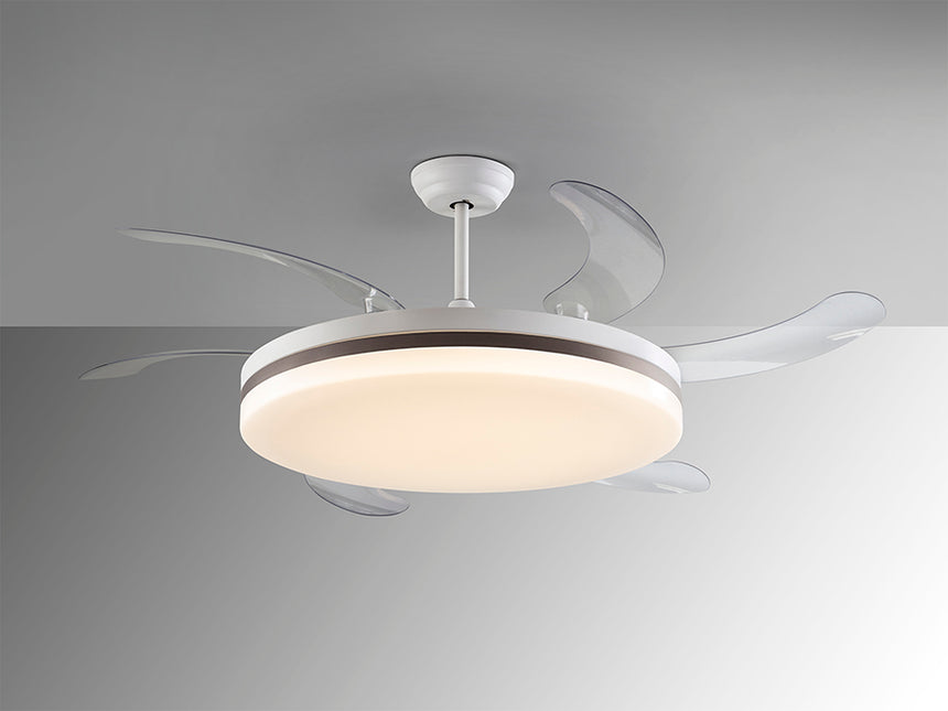 Ventilador de techo plafón retráctil Schuller Vento Maxi LED blanco y bronce regulable 168434 - imagen 3