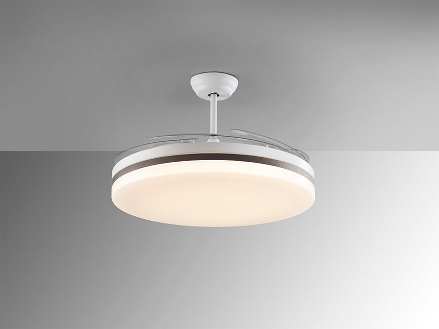 Ventilador de techo plafón retráctil Schuller Vento Maxi LED blanco y bronce regulable 168434 - imagen 4