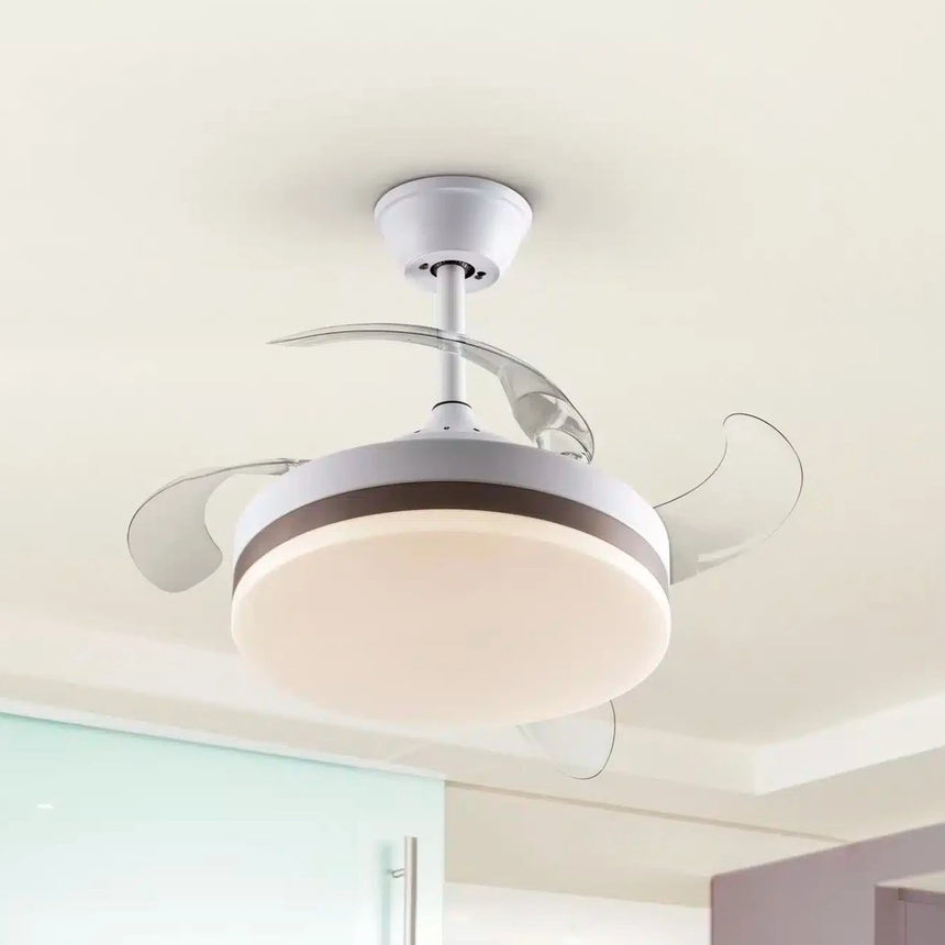 Schuller Vento Mini Ventilador blanco y bronce 40cm Dimable 169204