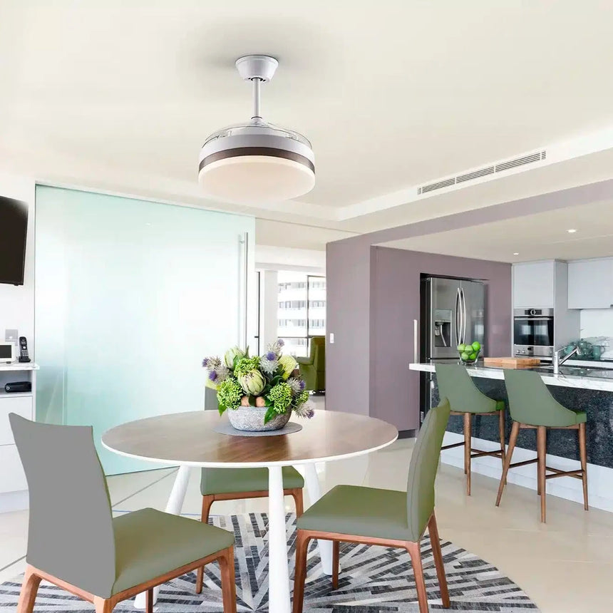 Schuller Vento Mini Ventilador blanco y bronce 40cm Dimable 169204