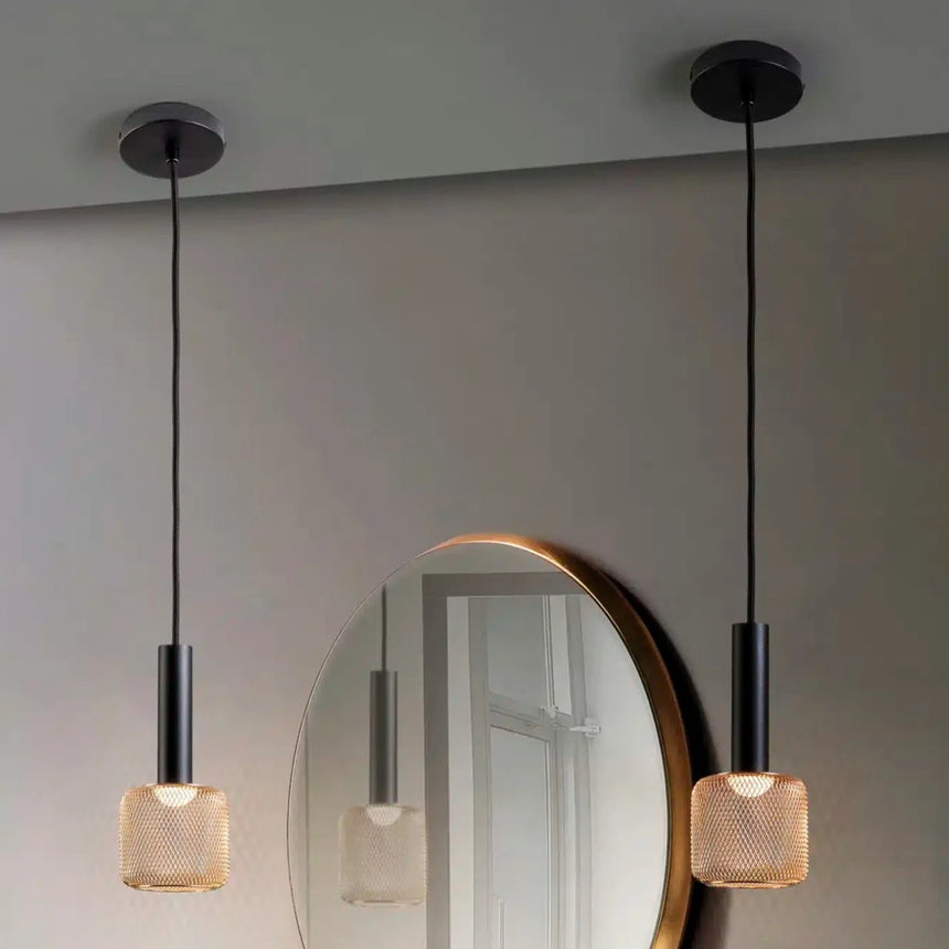 Schuller Sincro 1-Light Pendant Ceiling Lamp, Black and Gold 175265