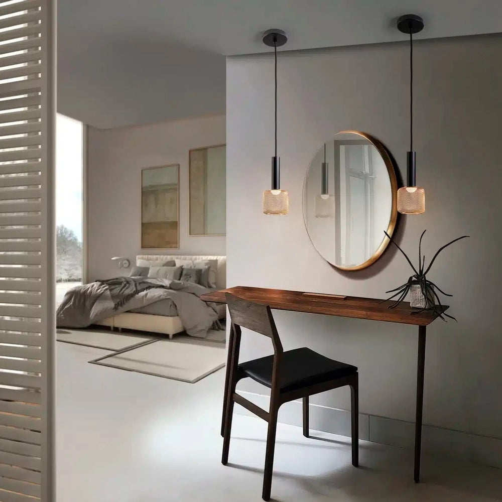 Schuller Sincro 1-Light Pendant Ceiling Lamp, Black and Gold 175265