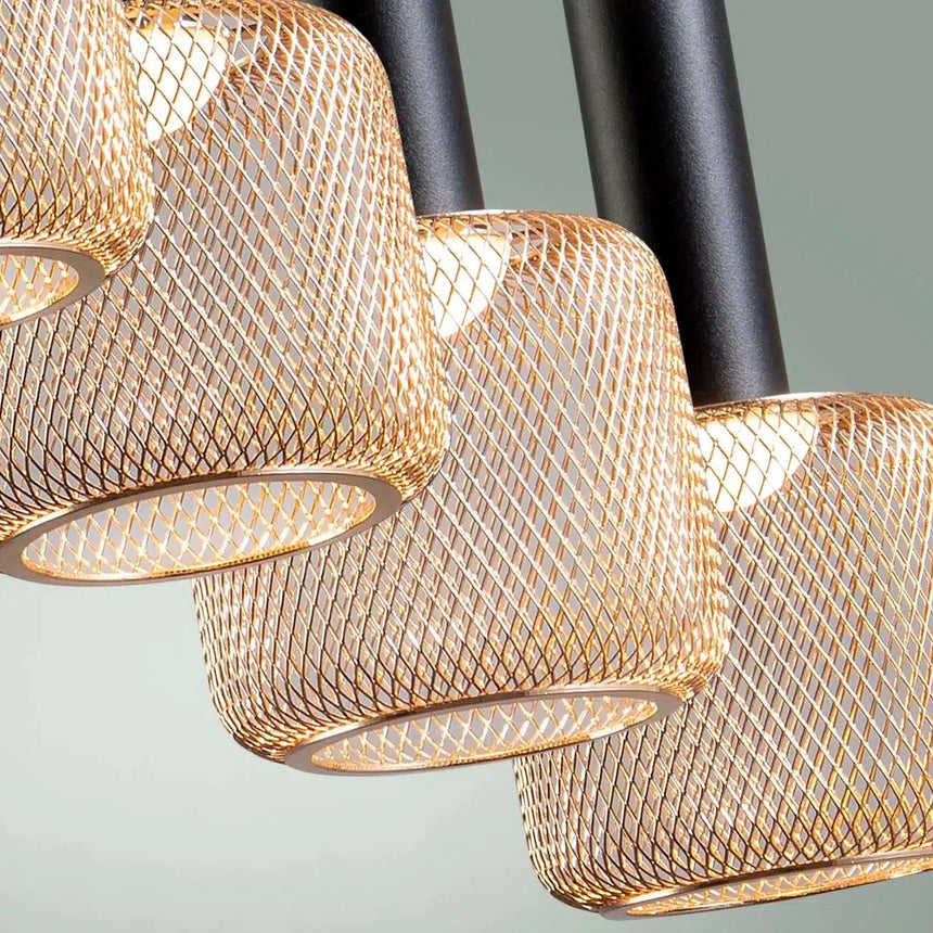 Schuller Sincro 4-Light Pendant Ceiling Lamp, Black and Gold 175395