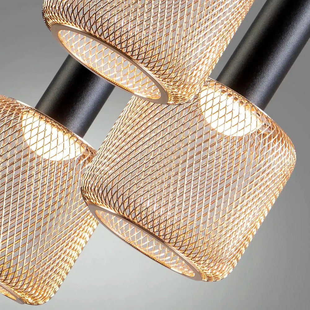 Schuller Sincro 3-Light Pendant Ceiling Light, Black and Gold 175470