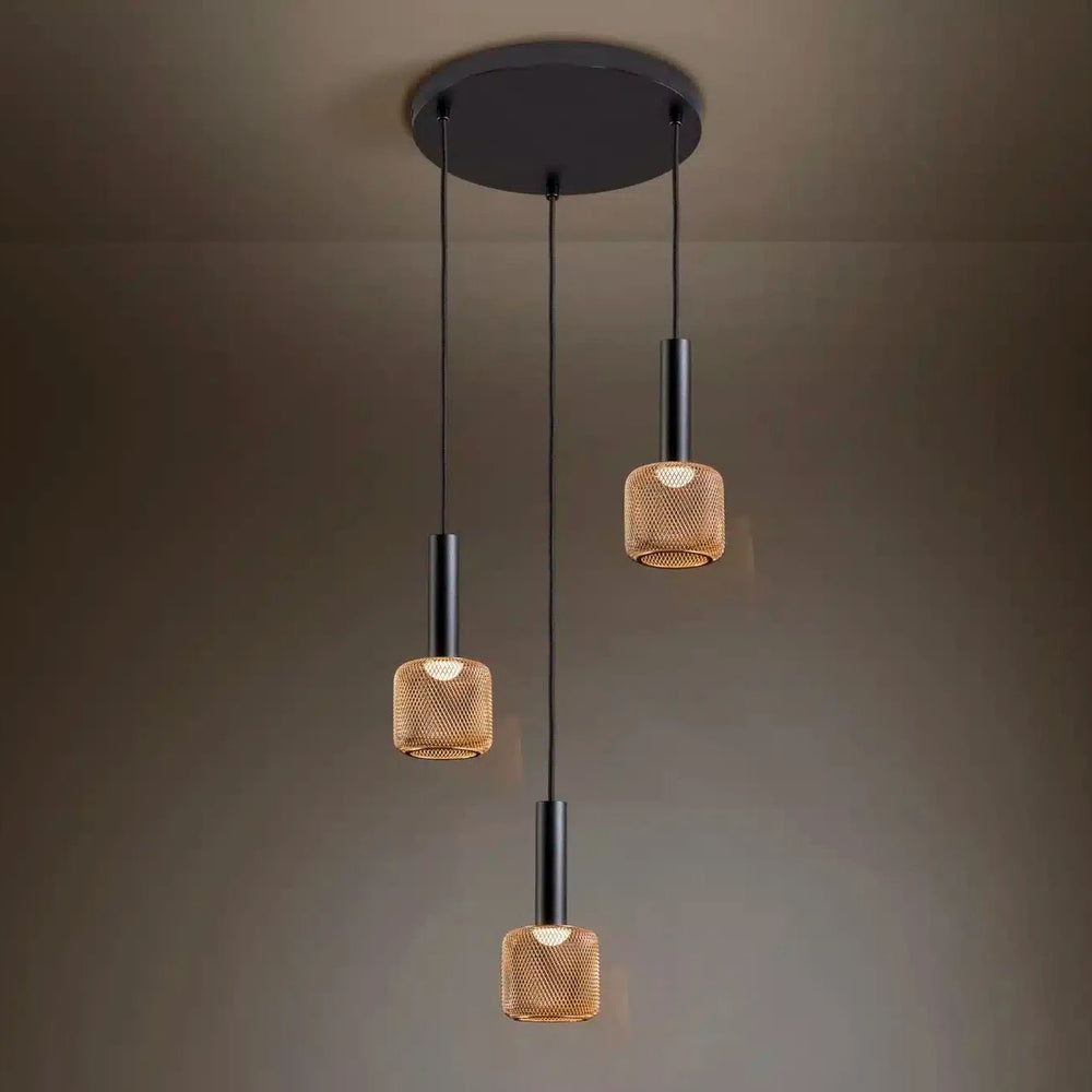 Schuller Sincro 3-Light Pendant Ceiling Light, Black and Gold 175470