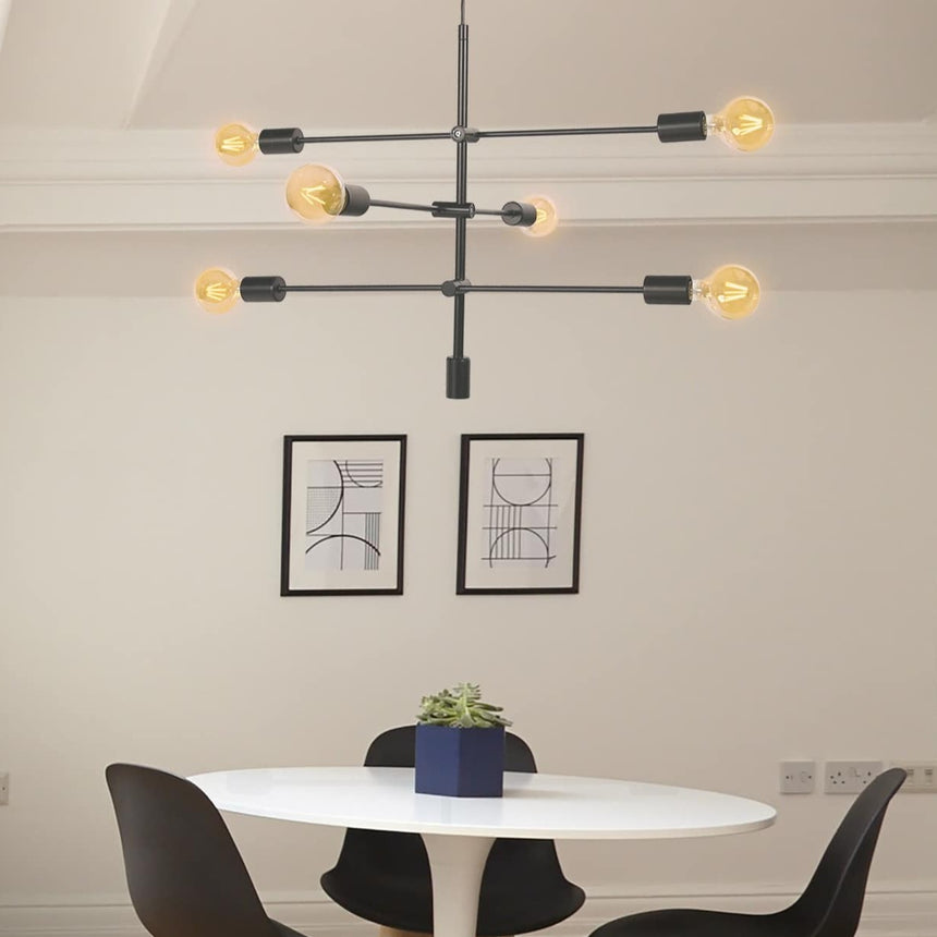 Sulion Radom Lámpara de techo de metal negro con 6 luces - RADOM 190110