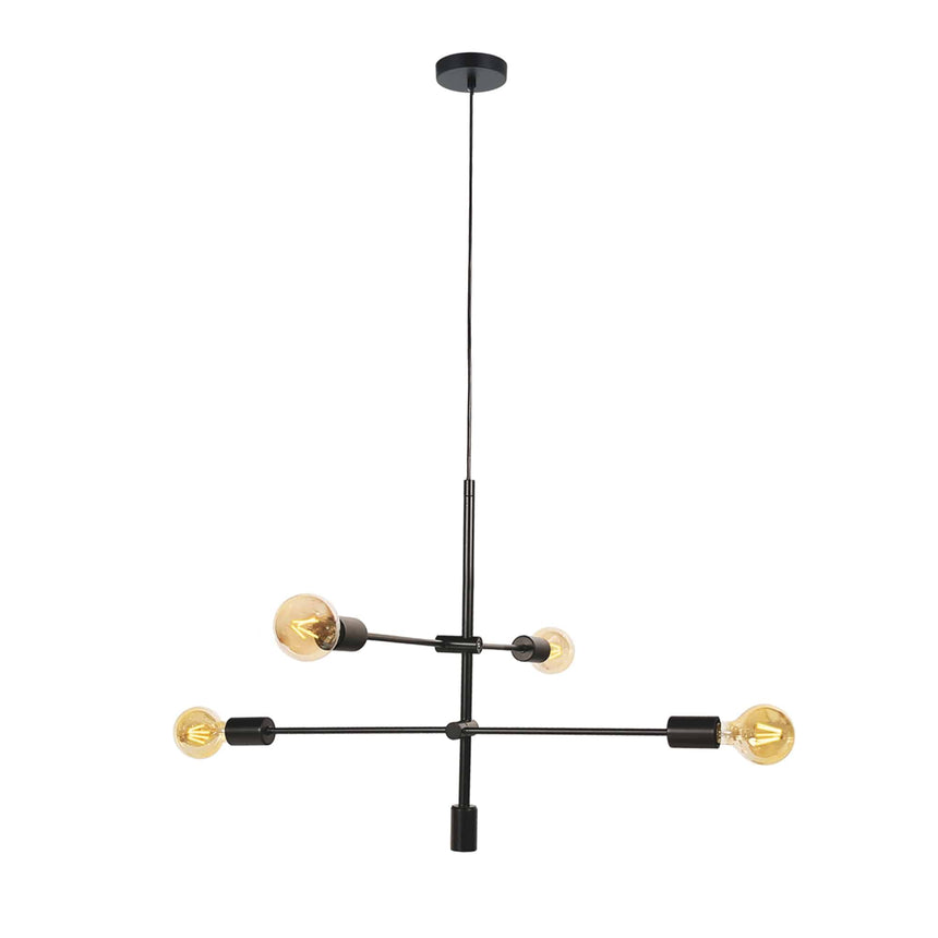 Sulion Radom Lámpara de techo de metal negro con 4 luces - RADOM 190112