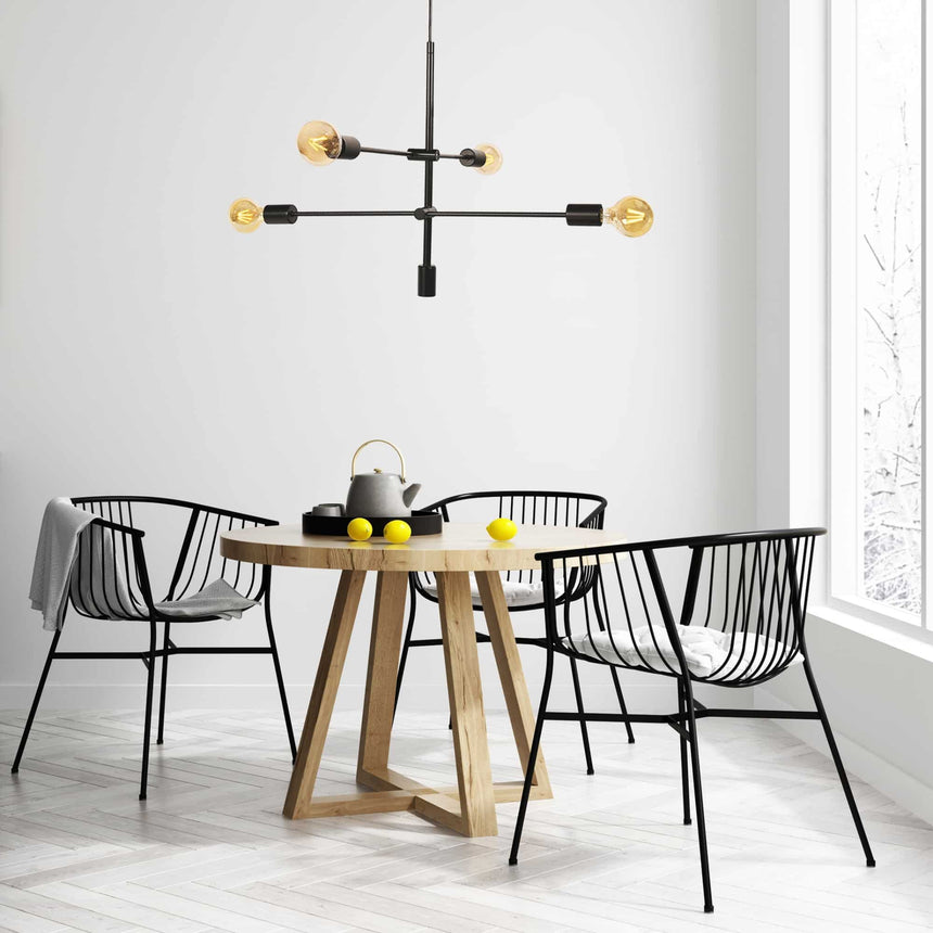 Sulion Radom Lámpara de techo de metal negro con 4 luces - RADOM 190112