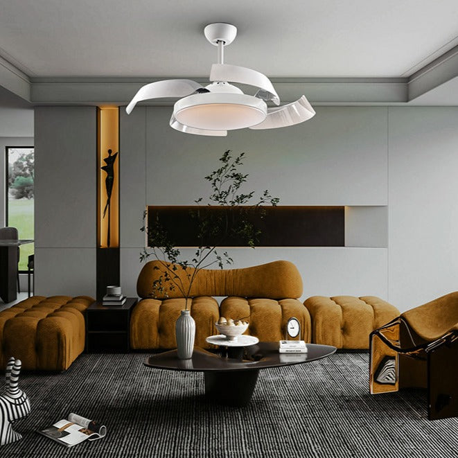 Schuller Enzo White Fan with Dimmable Folding Blades 196529D