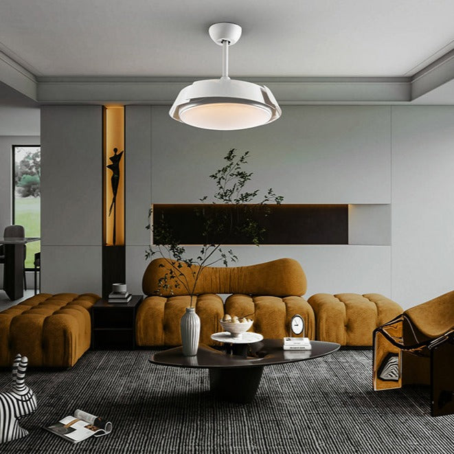 Schuller Enzo White Fan with Dimmable Folding Blades 196529D