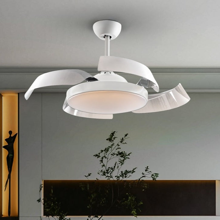 Schuller Enzo White Fan with Dimmable Folding Blades 196529D