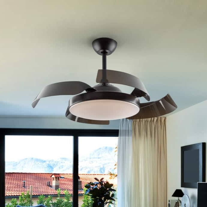Schuller Enzo Black Fan with Dimmable Folding Blades 196536D