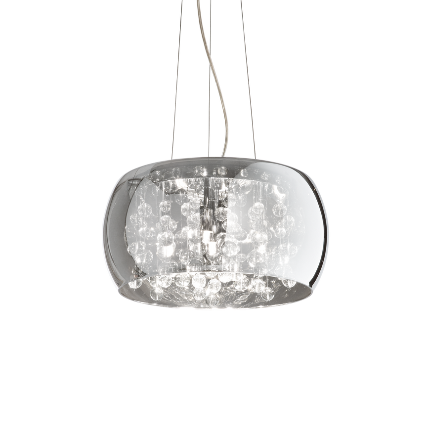 Lámpara colgante Ideal Lux Audi-80 fumé cristal 5 luces 200W Ø40cm 197661