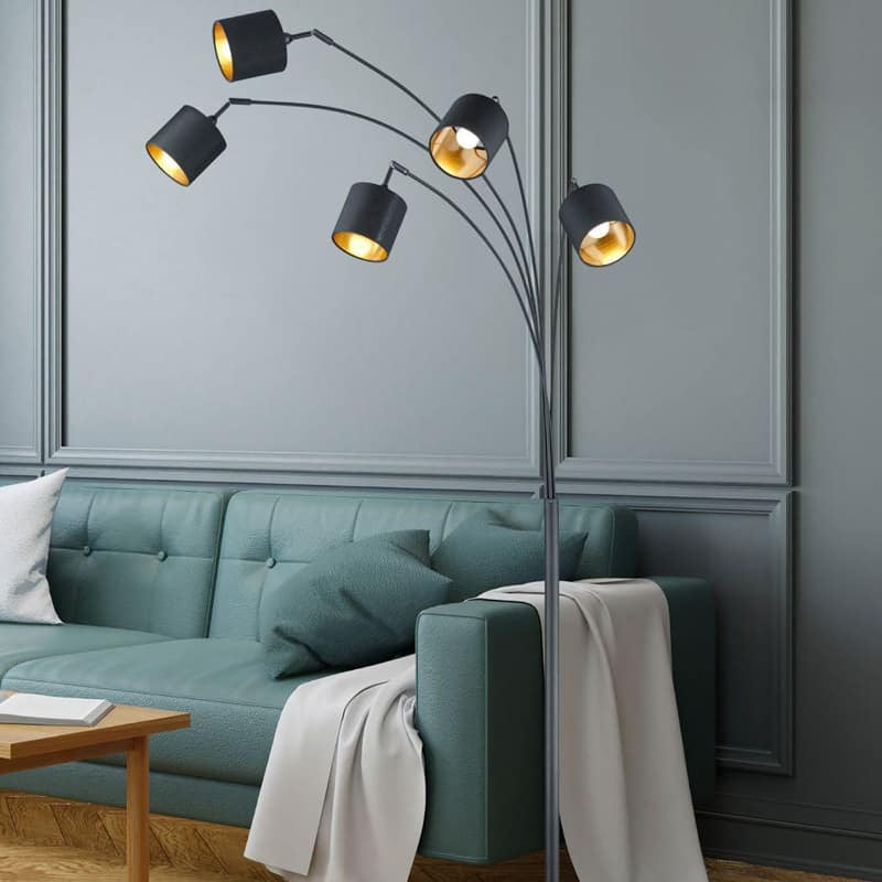 Trio Tommy Matte Nickel Metal Floor Lamp R46330501