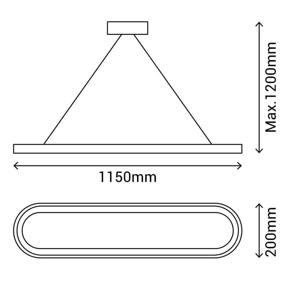Sulion Scale White Metal Ceiling Lamp 115cm - SCALE 200203