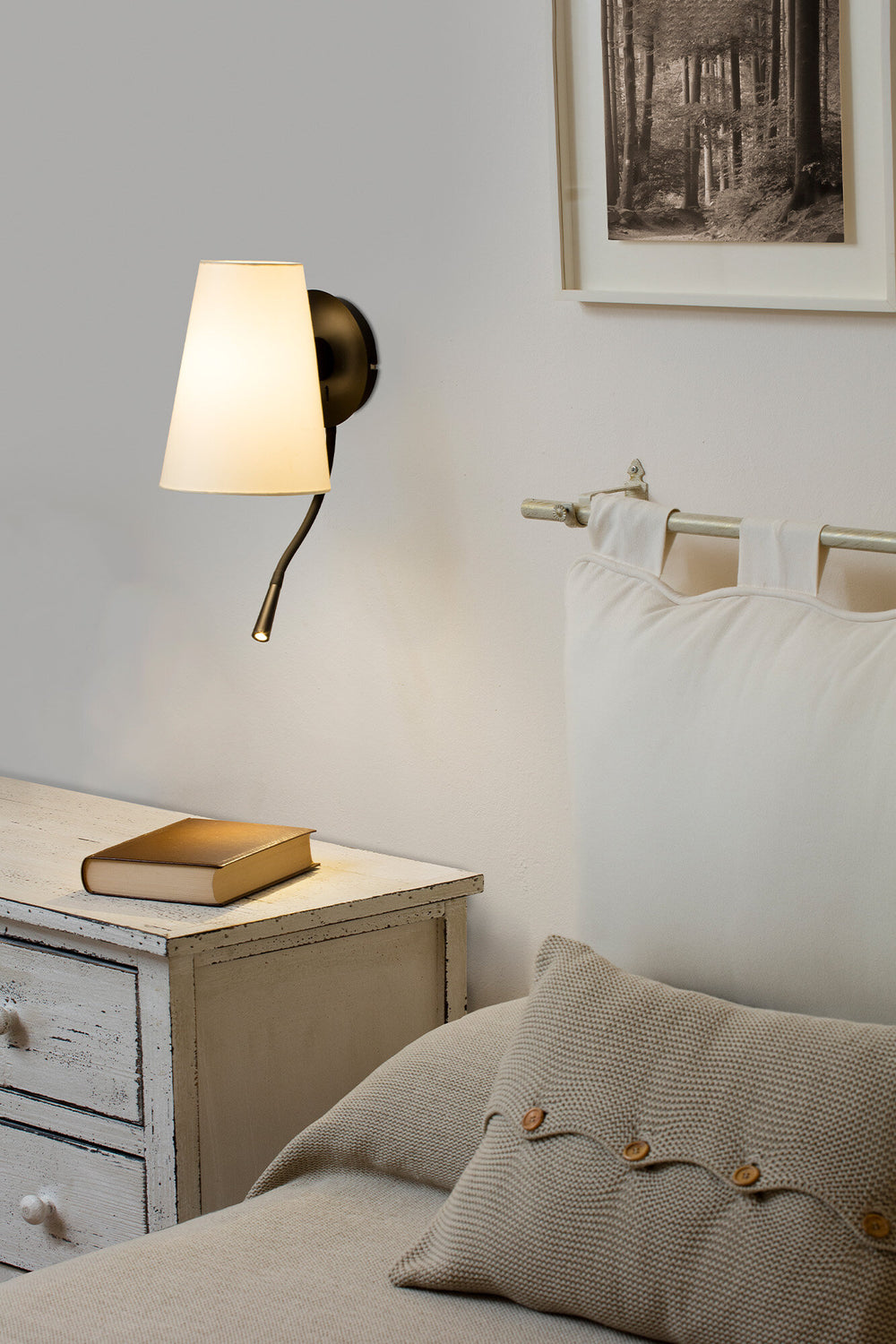Faro LUPE Wall lamp with black/beige reader 20032-88