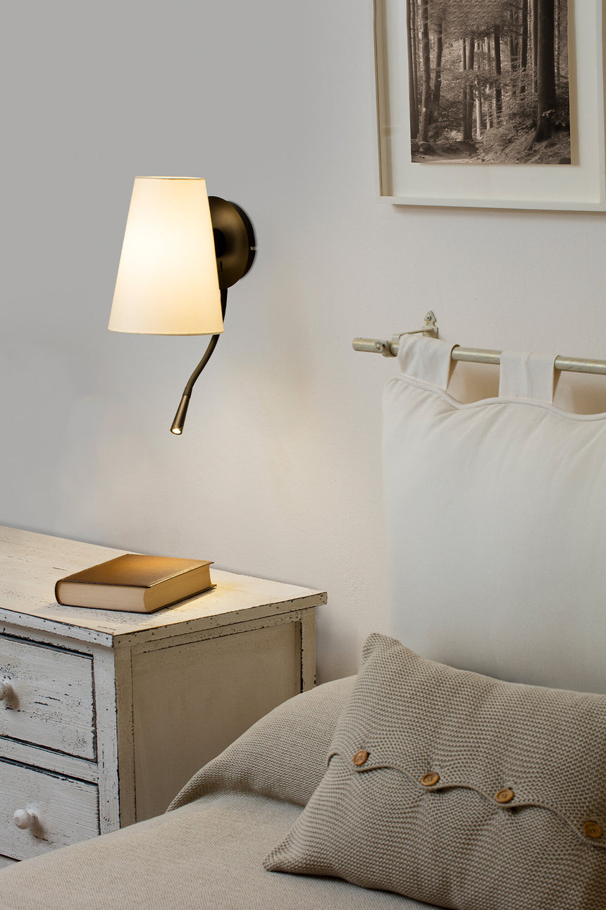 Faro LUPE Wall lamp with black/beige reader 20032-88