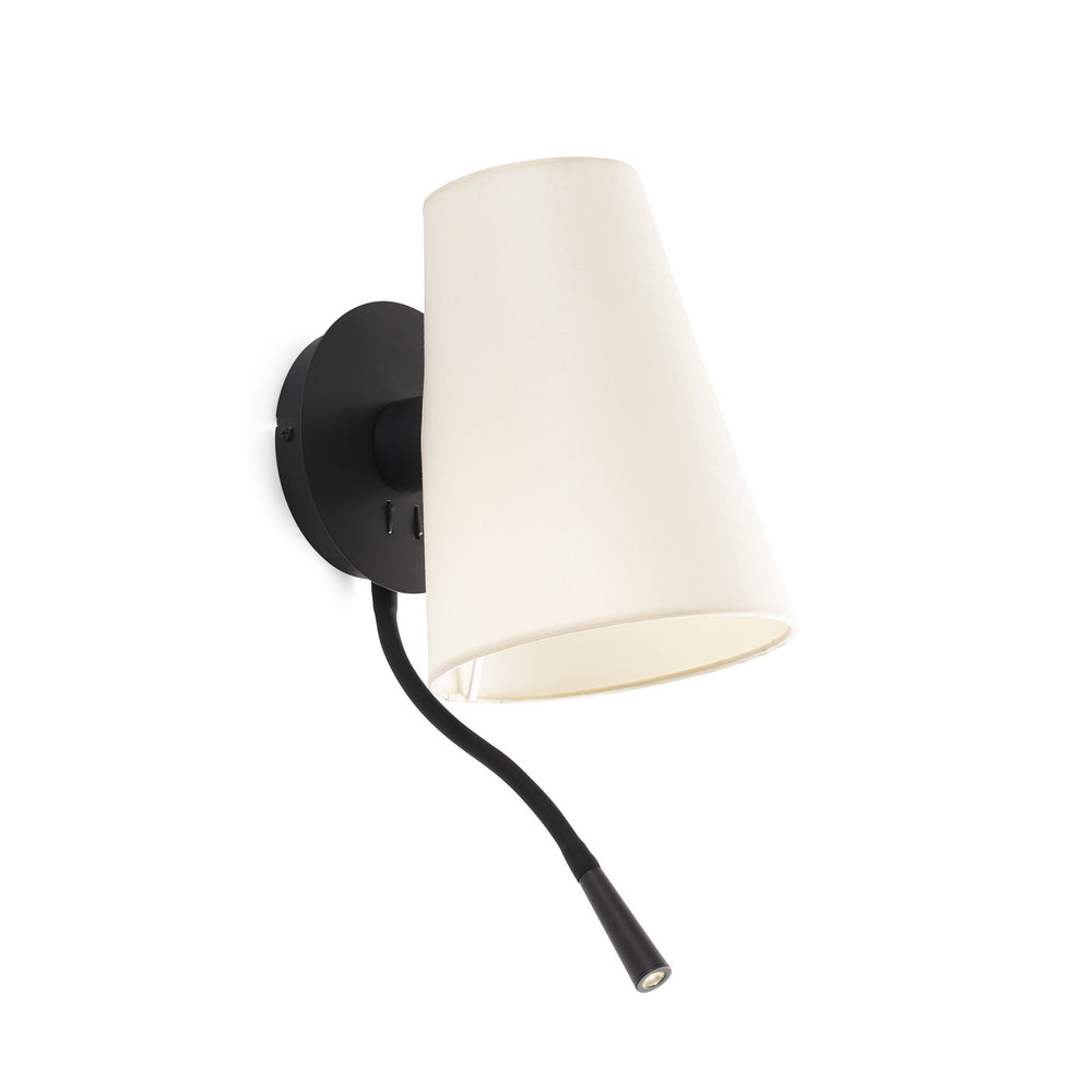 Faro LUPE Wall lamp with black/beige reader 20032-88