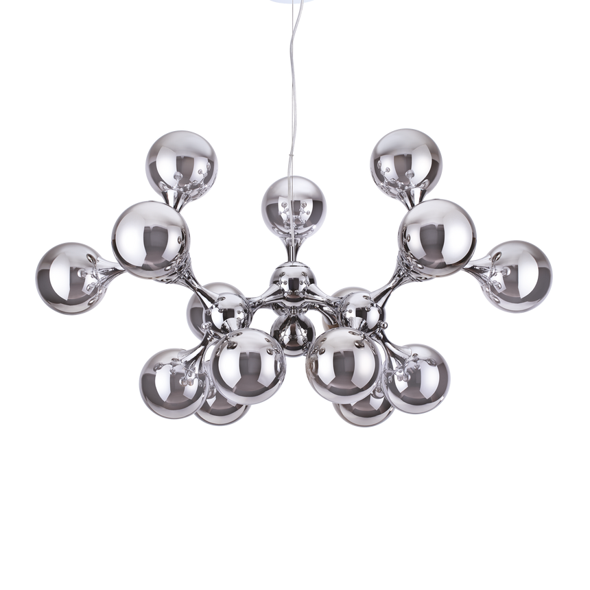 Lámpara colgante Ideal Lux Nodi cromo cristal 15 luces 420W Ø0,1cm 200491