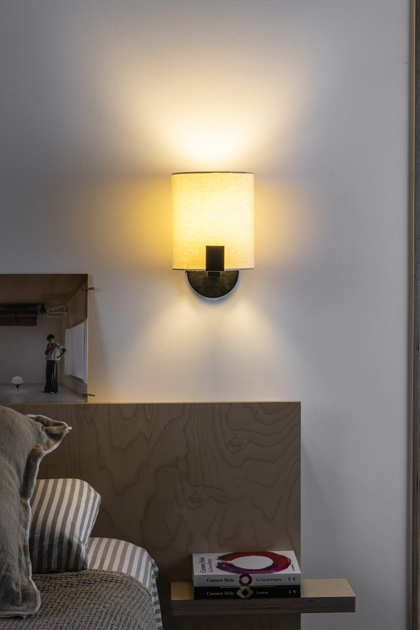 Lámpara de pared aplique Faro Nila con lector E27 LED blanco roto 20053