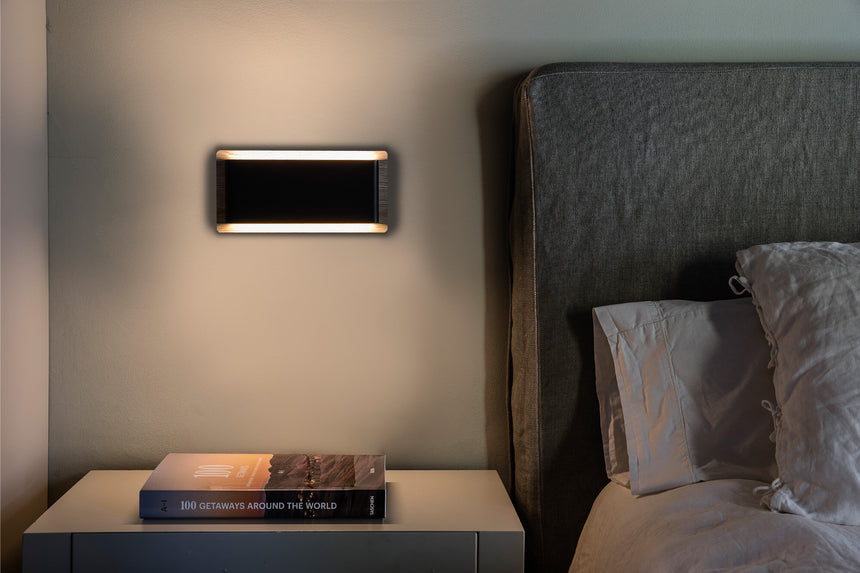 Faro MOOD RCT Lámpara aplique negro y madera 20061